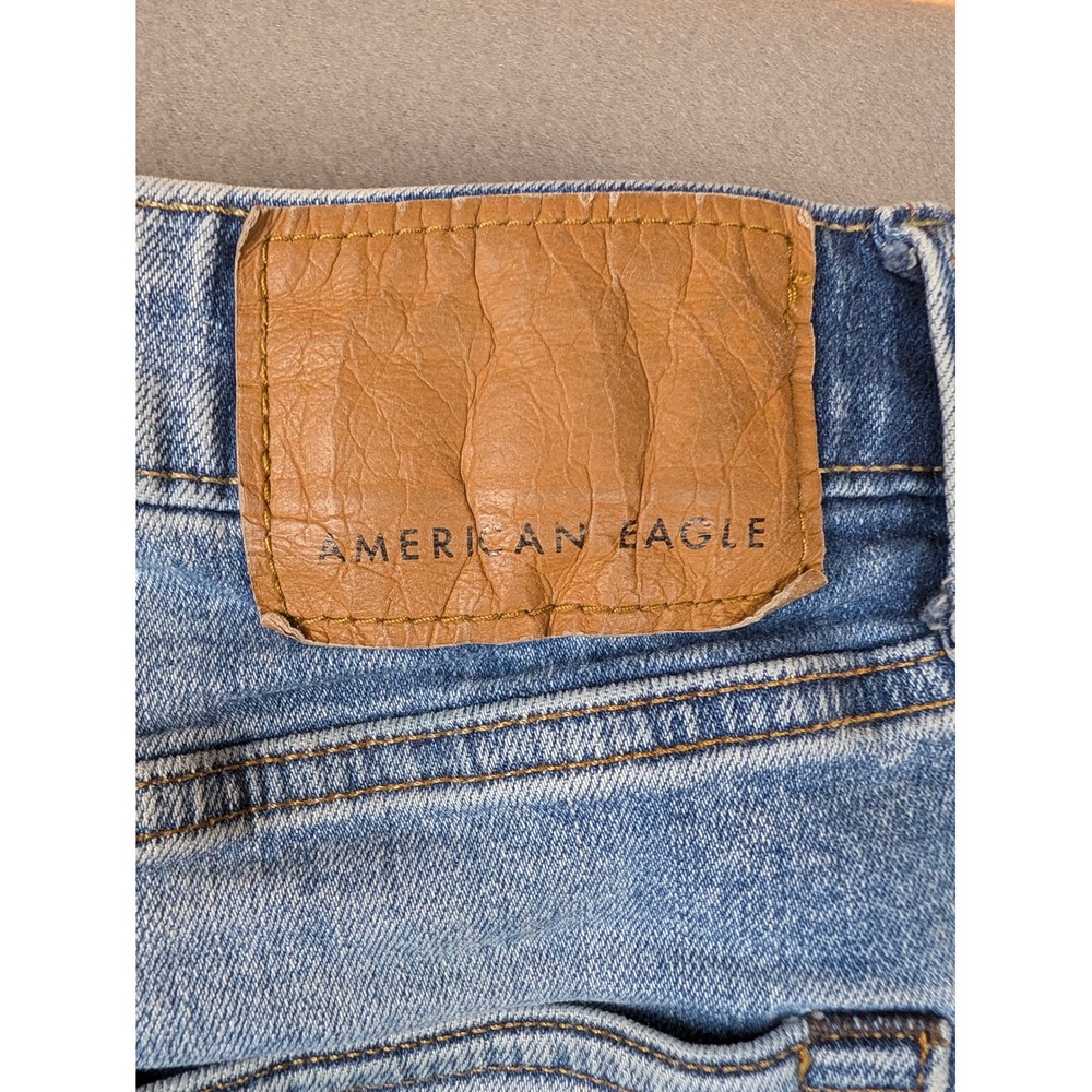 American Eagle Airflex+ Slim Jeans Mens 32x36 Light Wash Blue Denim Pants - Picture 6 of 8